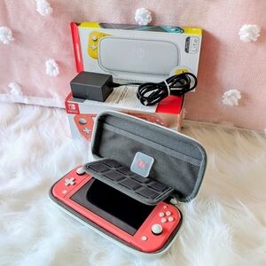 Nintendo Switch Lite Coral Console Bundle - MINT Condition Like New